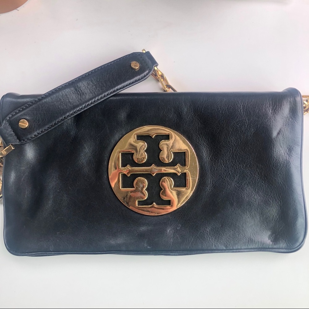 Tory Burch black flap clutch
